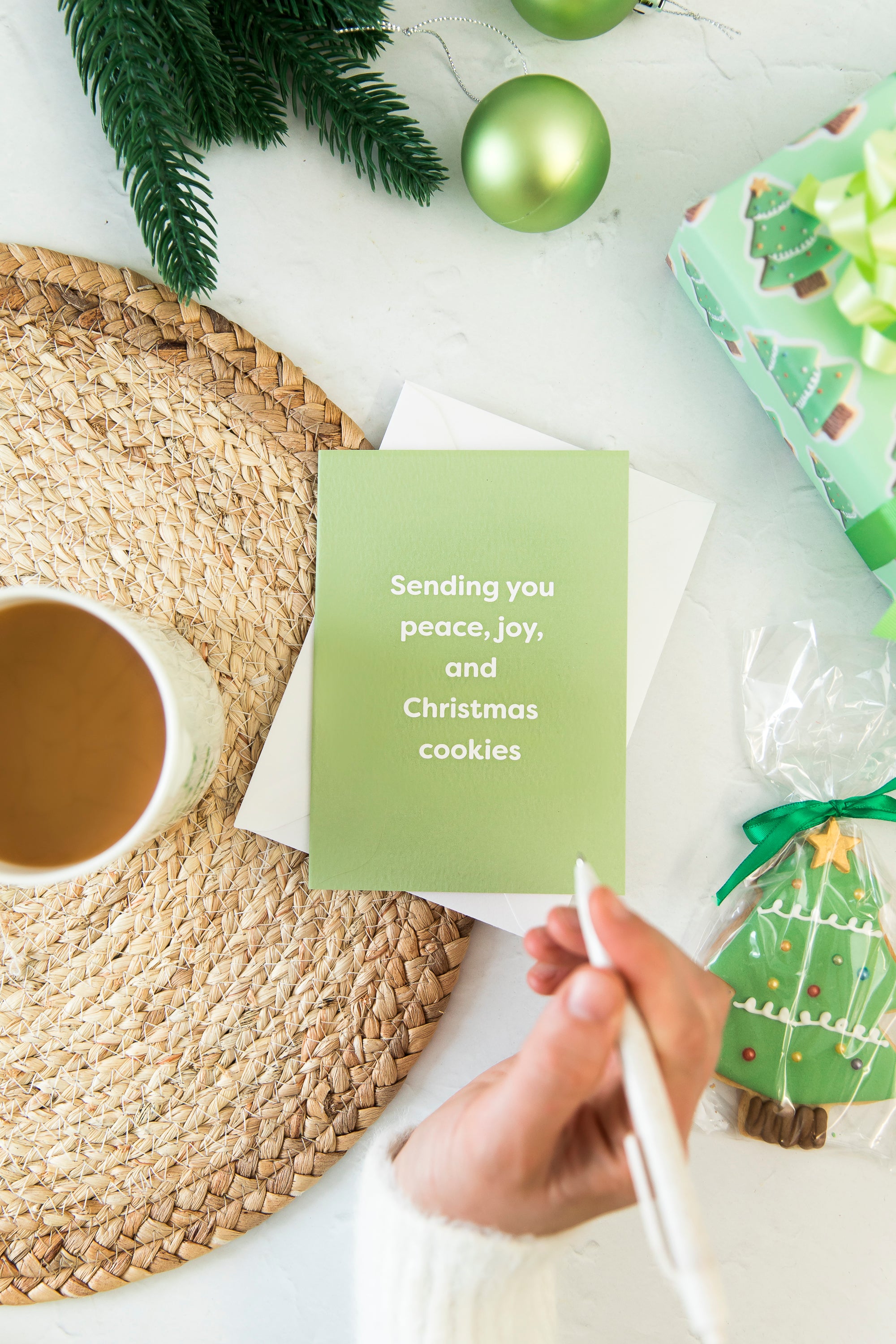 Sending You Peace Joy and Christmas Cookies Card