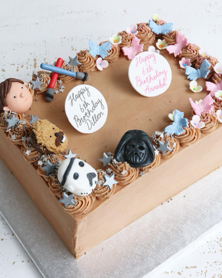 Buttercream Star Wars & Butterfly Rectangle Cake