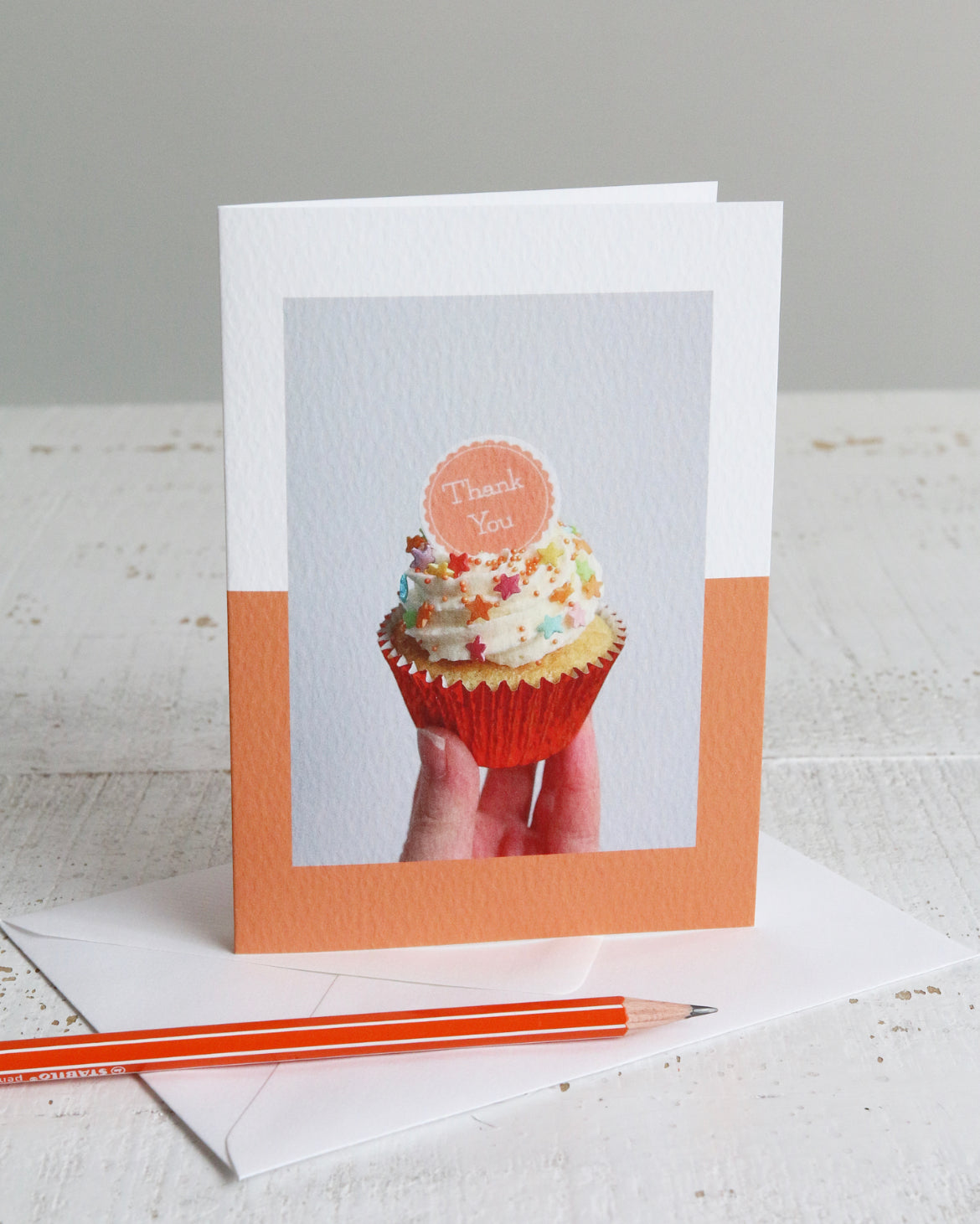 Thank You Cupcake Photo Card and Pencil