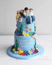 1st Birthday Under The Sea Kids Figures Cake