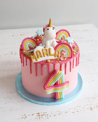 Rainbow Unicorn Drip Cake