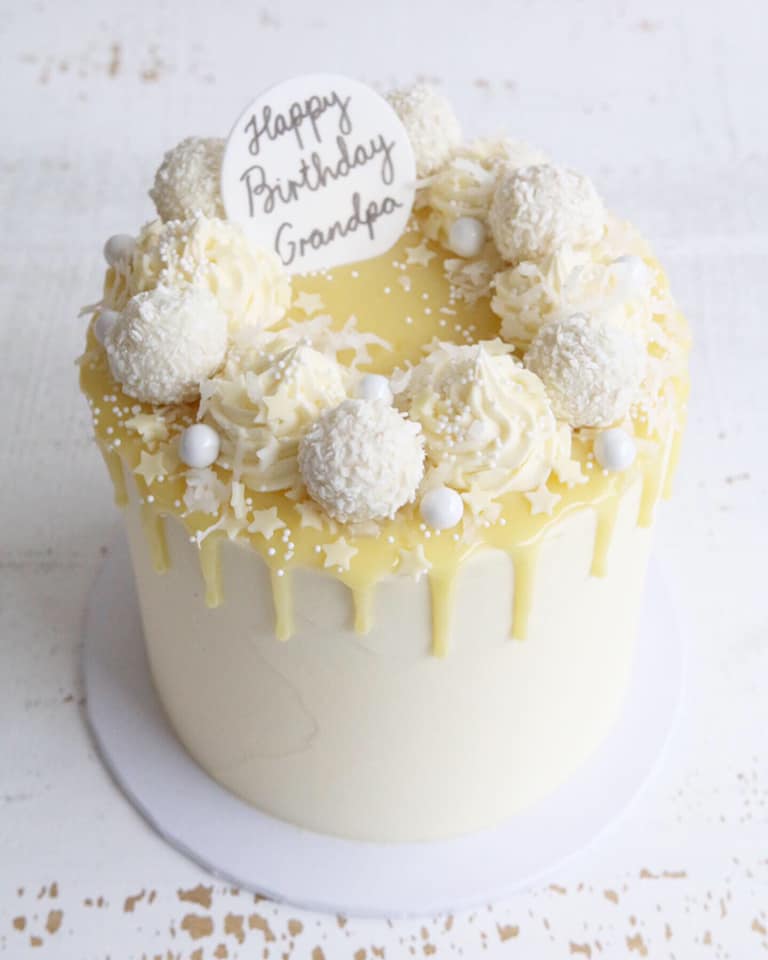 White Chocolate Coconut Drip Cake