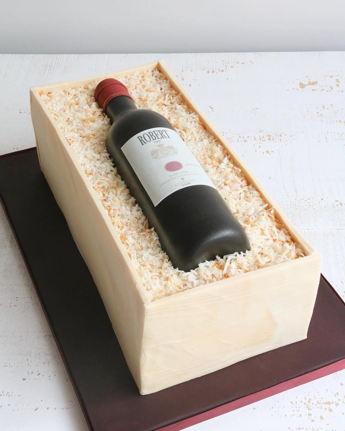 Wine Bottle Birthday Cake