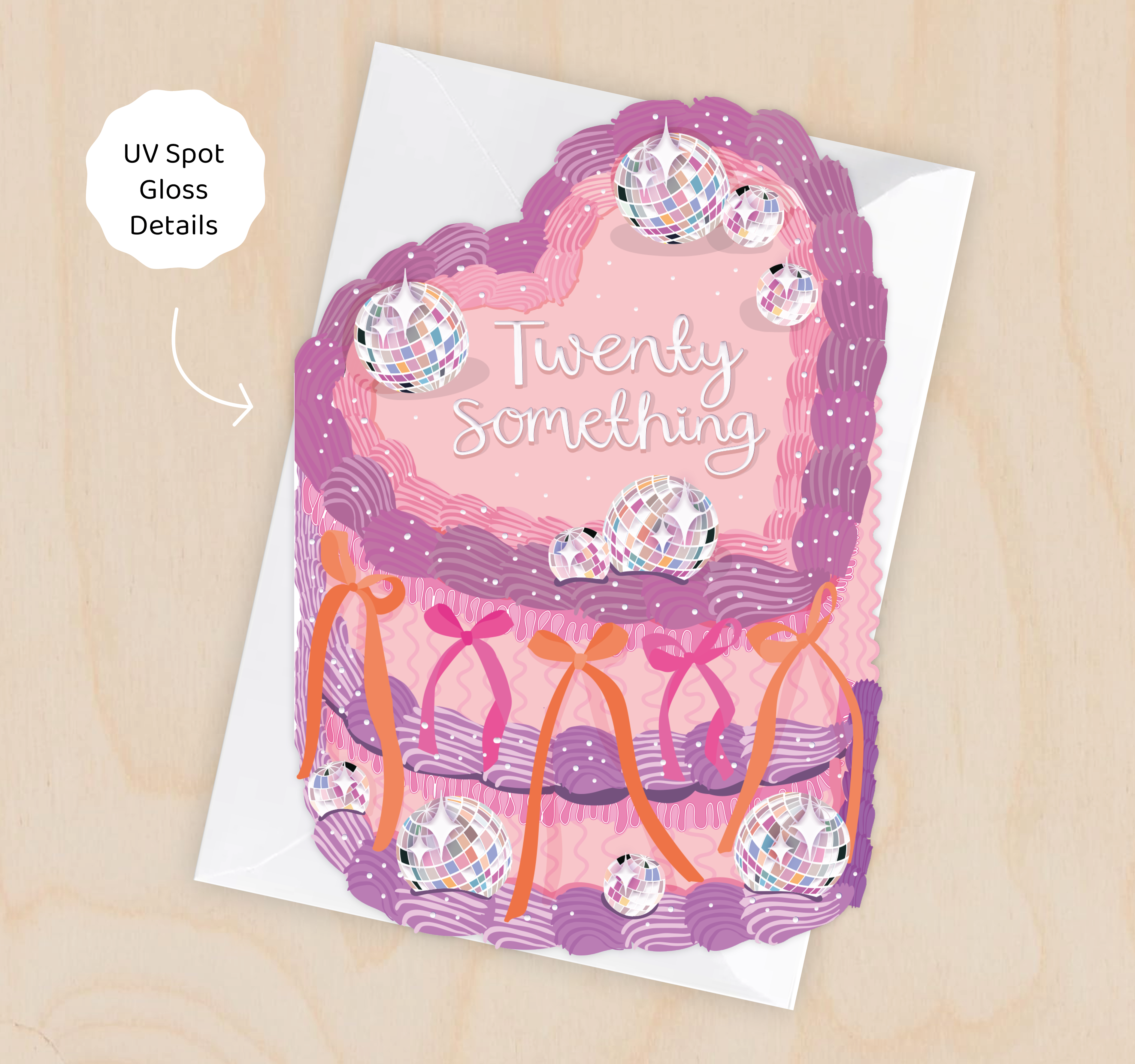 Twenty Something - Birthday Cake Shaped Greeting Card