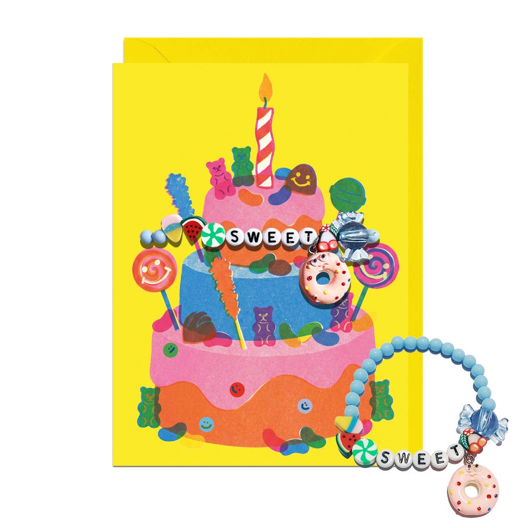 Sweet Birthday Cake Friendship Bracelet Card