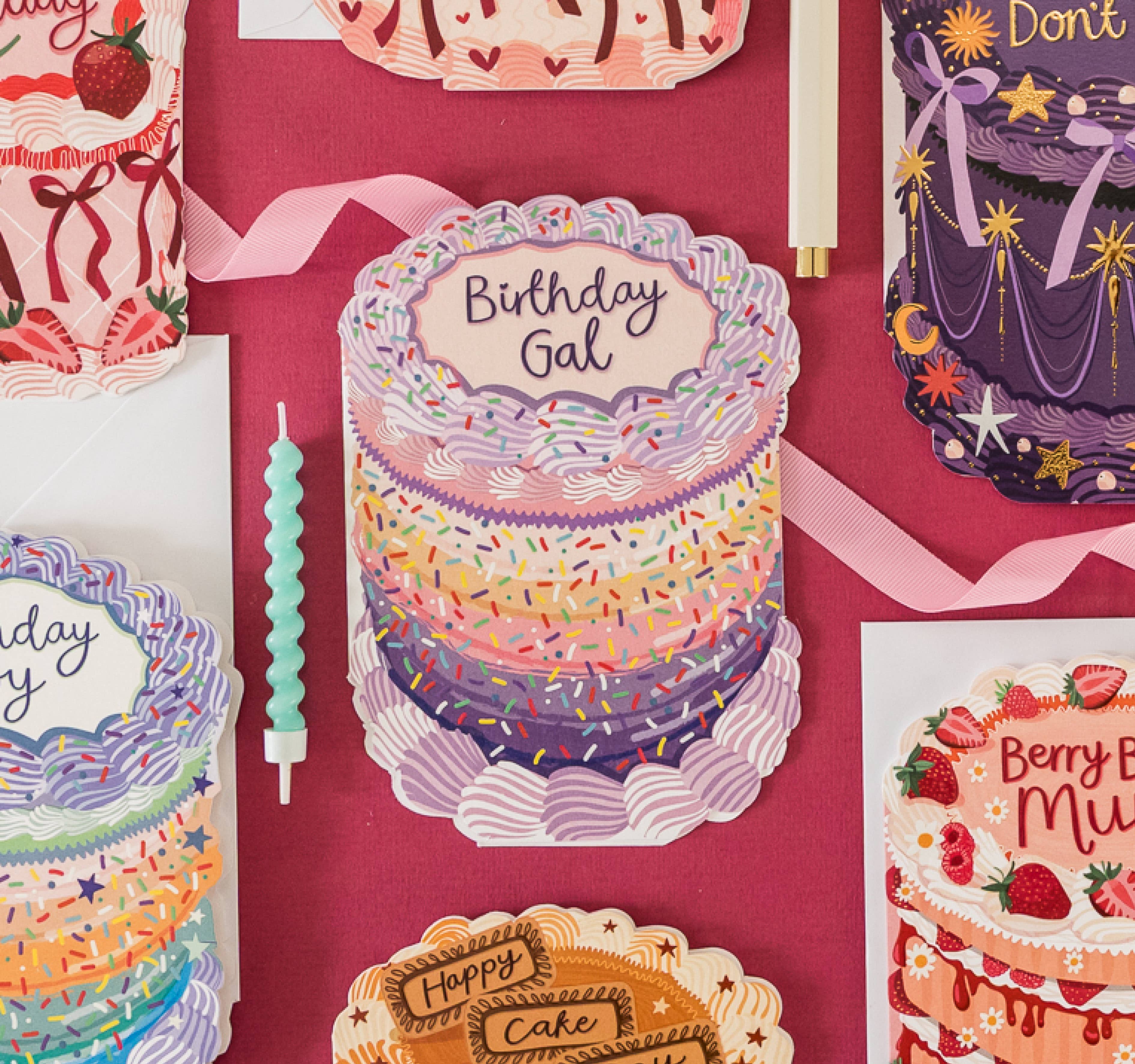 Birthday Gal - Birthday Cake Shaped Greeting Card