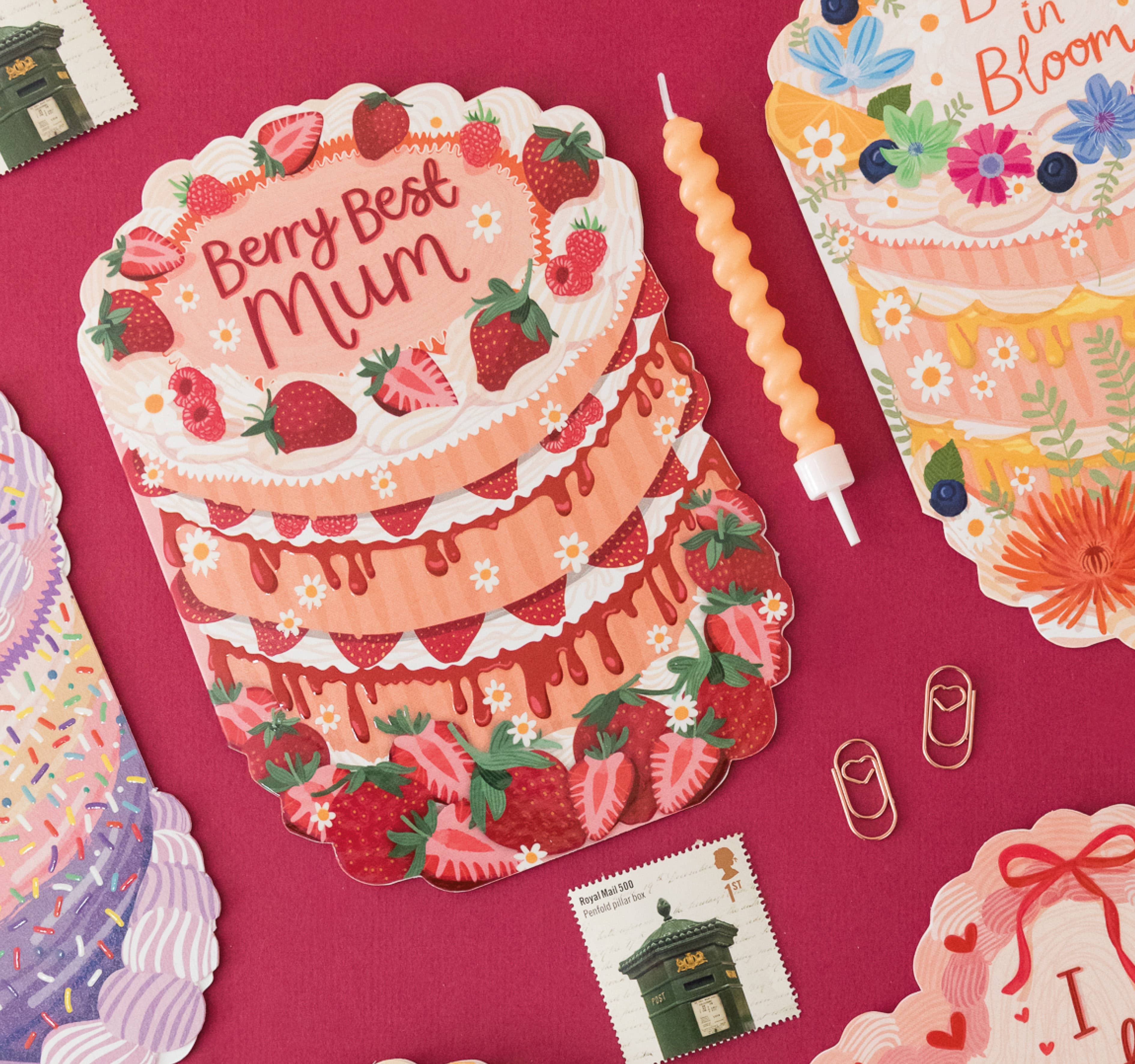 Berry Best Mum - Cake Shaped Greeting Card for Mother's Day