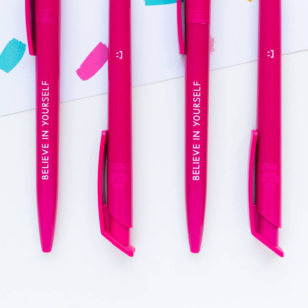 'Believe in Yourself' Pink Ballpoint Pen