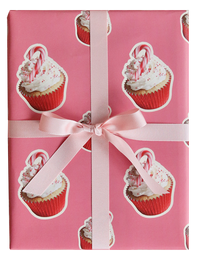 Afternoon Crumbs - Candy Cane Cupcake Christmas Wrapping Paper - £3 - afternooncrumbs.com