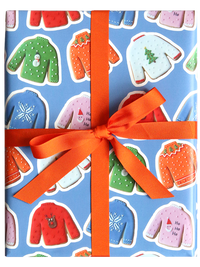 Afternoon Crumbs - Christmas Jumper Biscuit Wrapping Paper - £3 - afternooncrumbs.com
