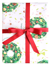 Afternoon Crumbs - Christmas Wreath Wrapping Paper - £3 - afternooncrumbs.com