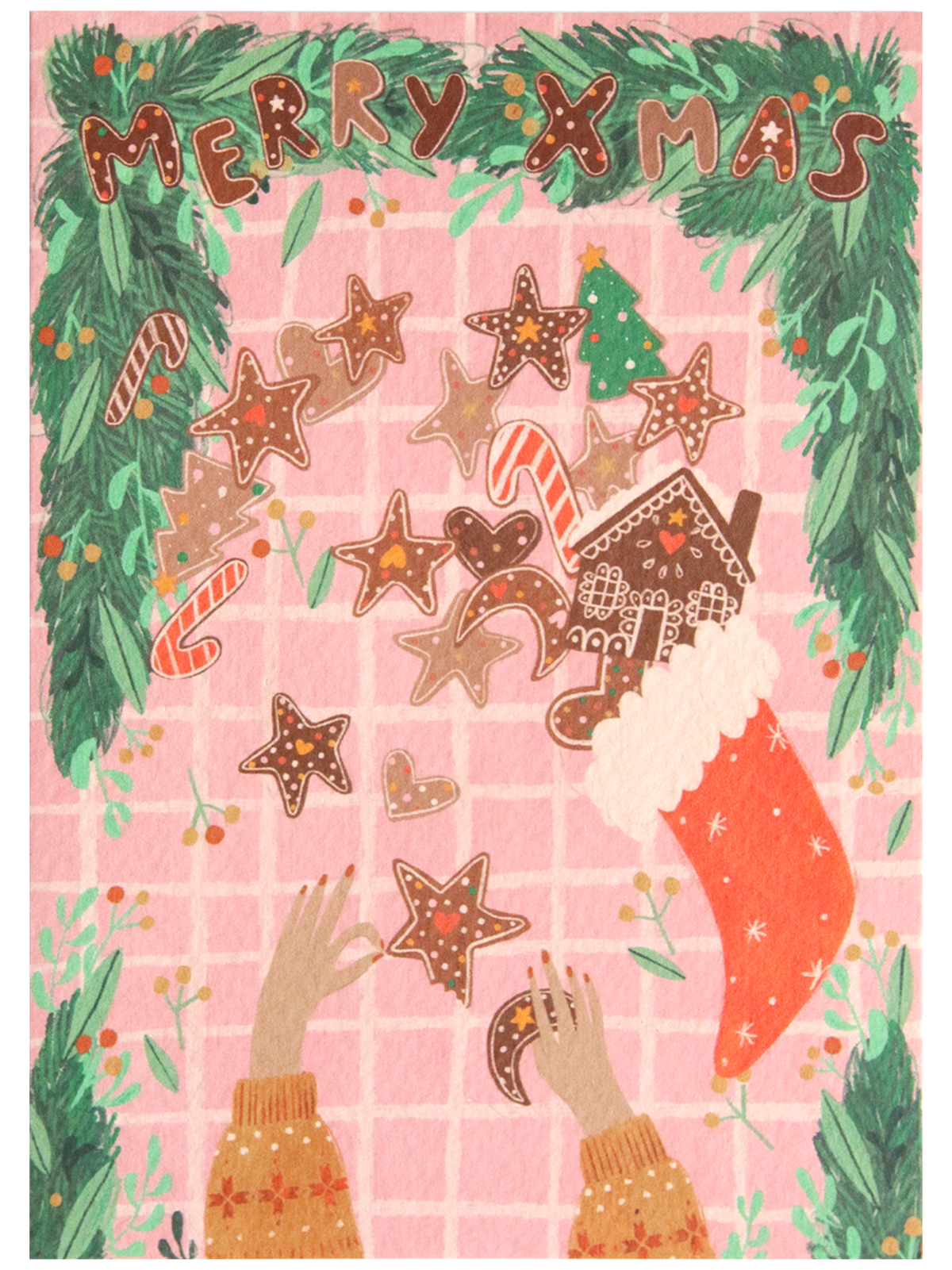 Illustrated Christmas Stocking Card
