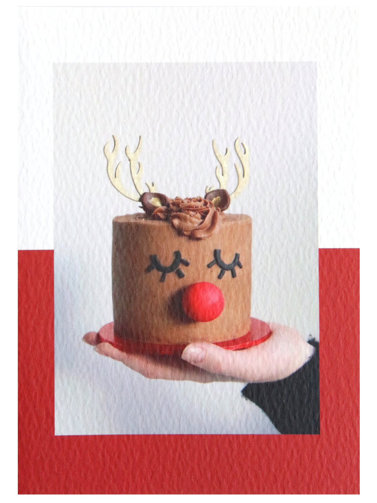 Reindeer Cake Christmas Photo Card