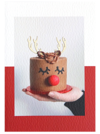 Reindeer Cake Christmas Photo Card