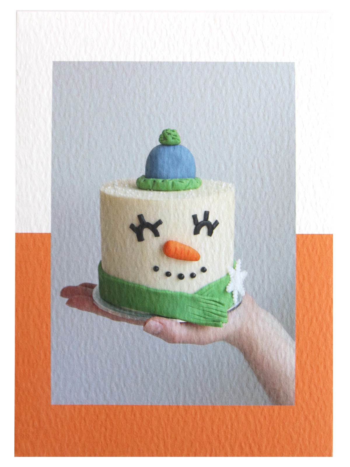 Snowman Cake Photo Christmas Card 