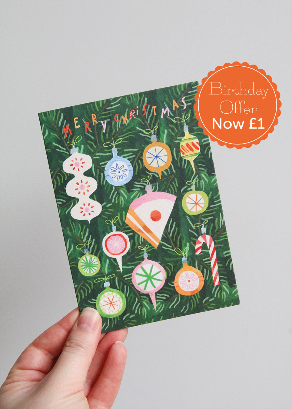 Christmas 'Cake The Halls' Bauble Card