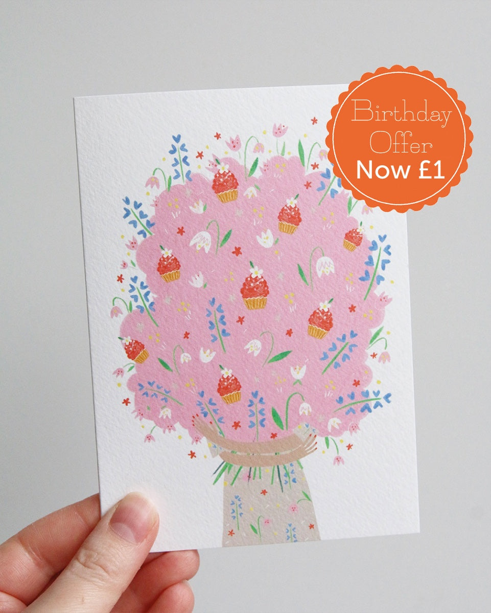 Bouquet of Cupcakes Greeting Card