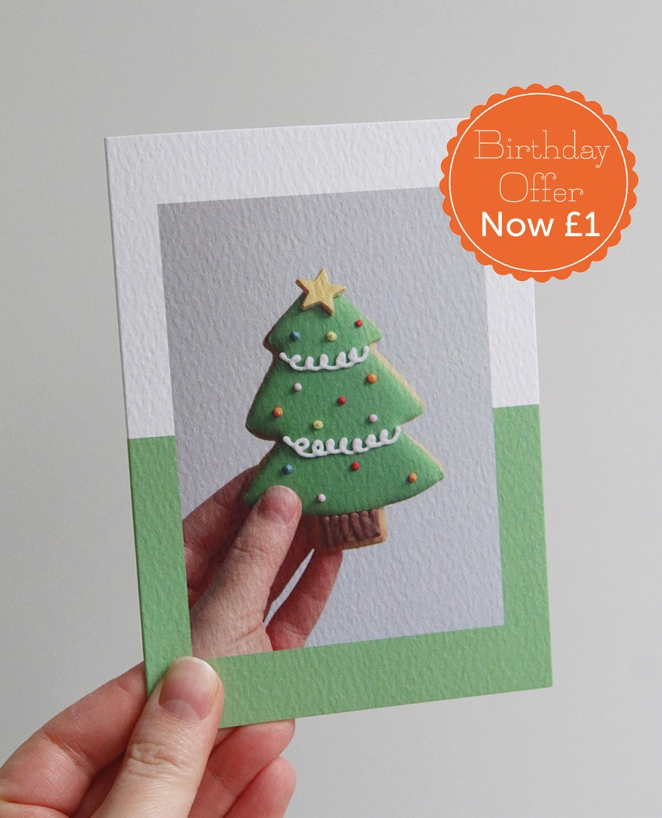 Christmas Tree Biscuit Photo Card