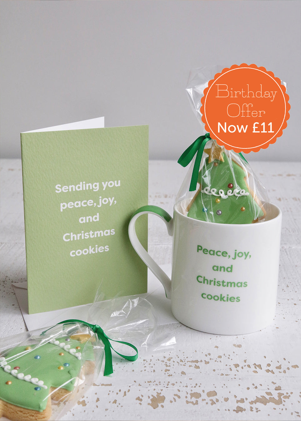 Peace, Joy, and Christmas Cookies Mug & Biscuit Gift Set