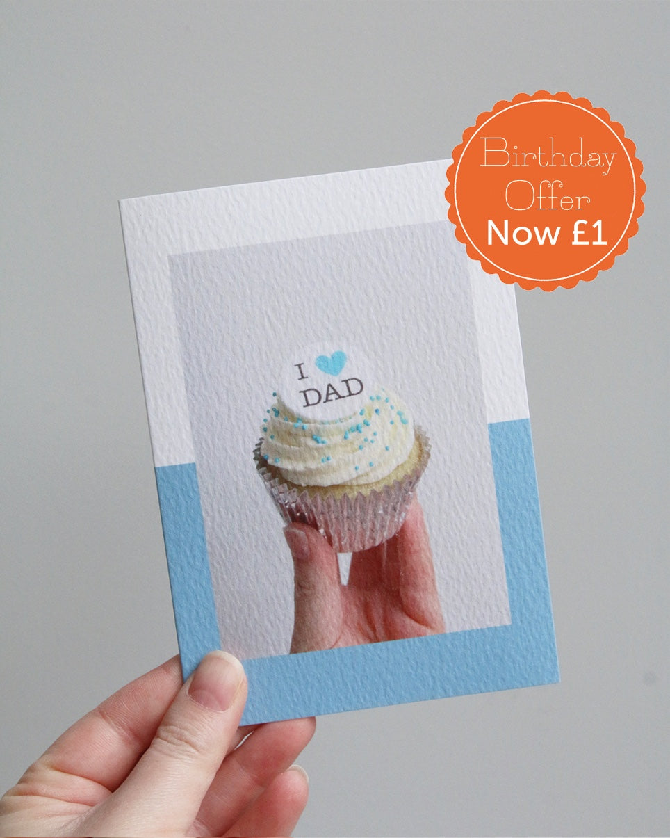 "I Heart Dad" Cupcake Photo Card