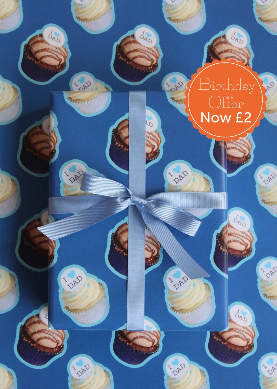 "I Heart Dad" Cupcake Wrapping Paper