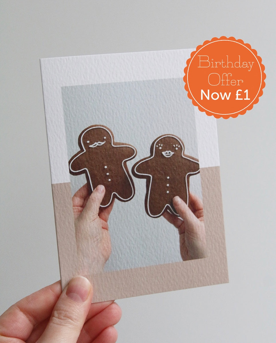Gingerbread Man & Woman Christmas Photo Card