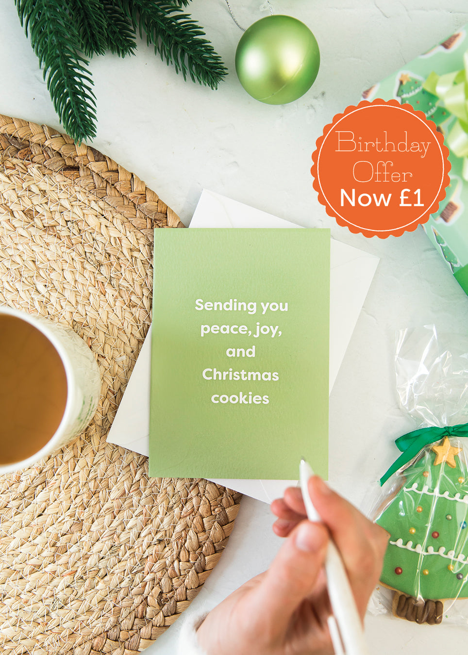 Sending You Peace Joy and Christmas Cookies Card