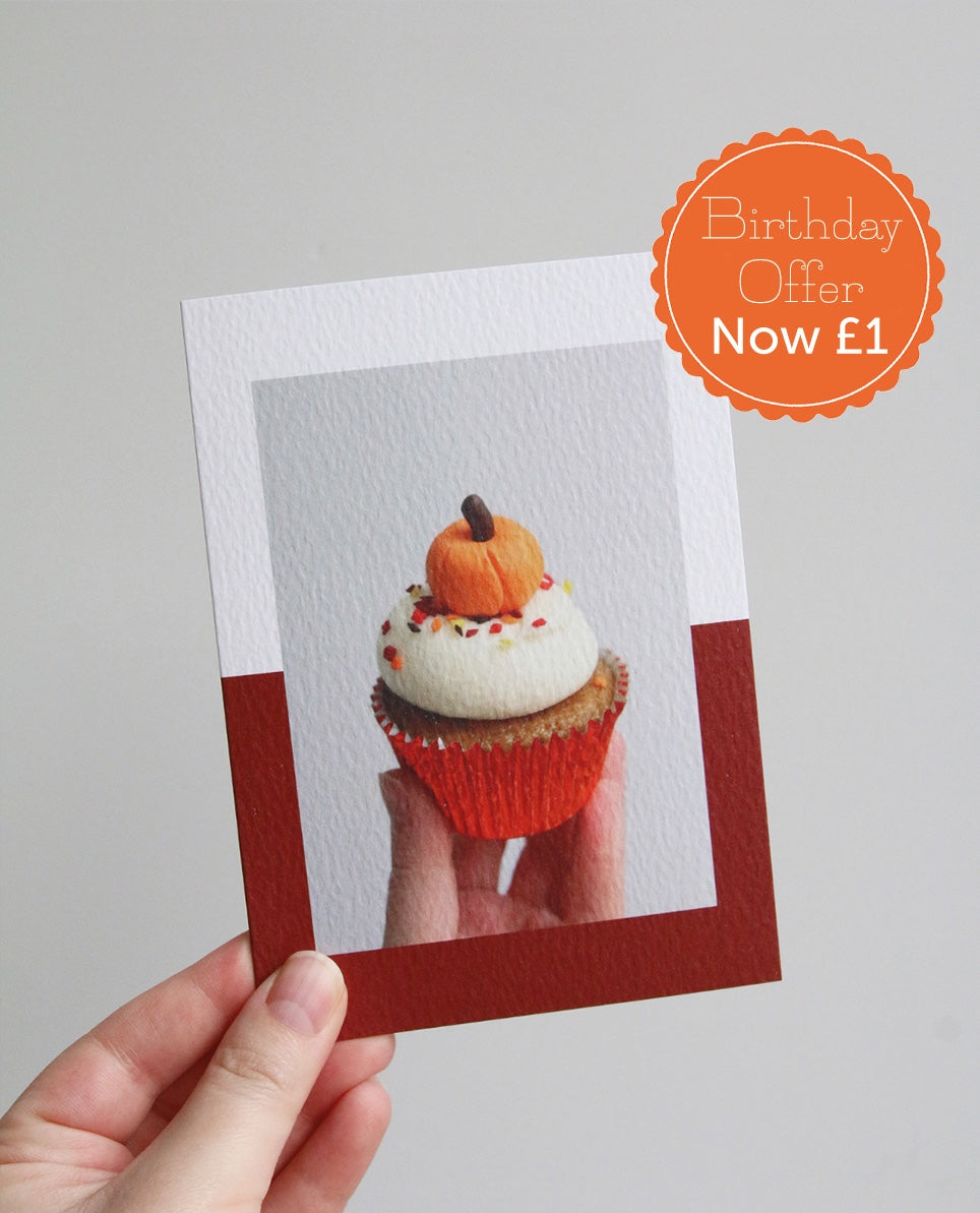 Pumpkin Cupcake Photo Card