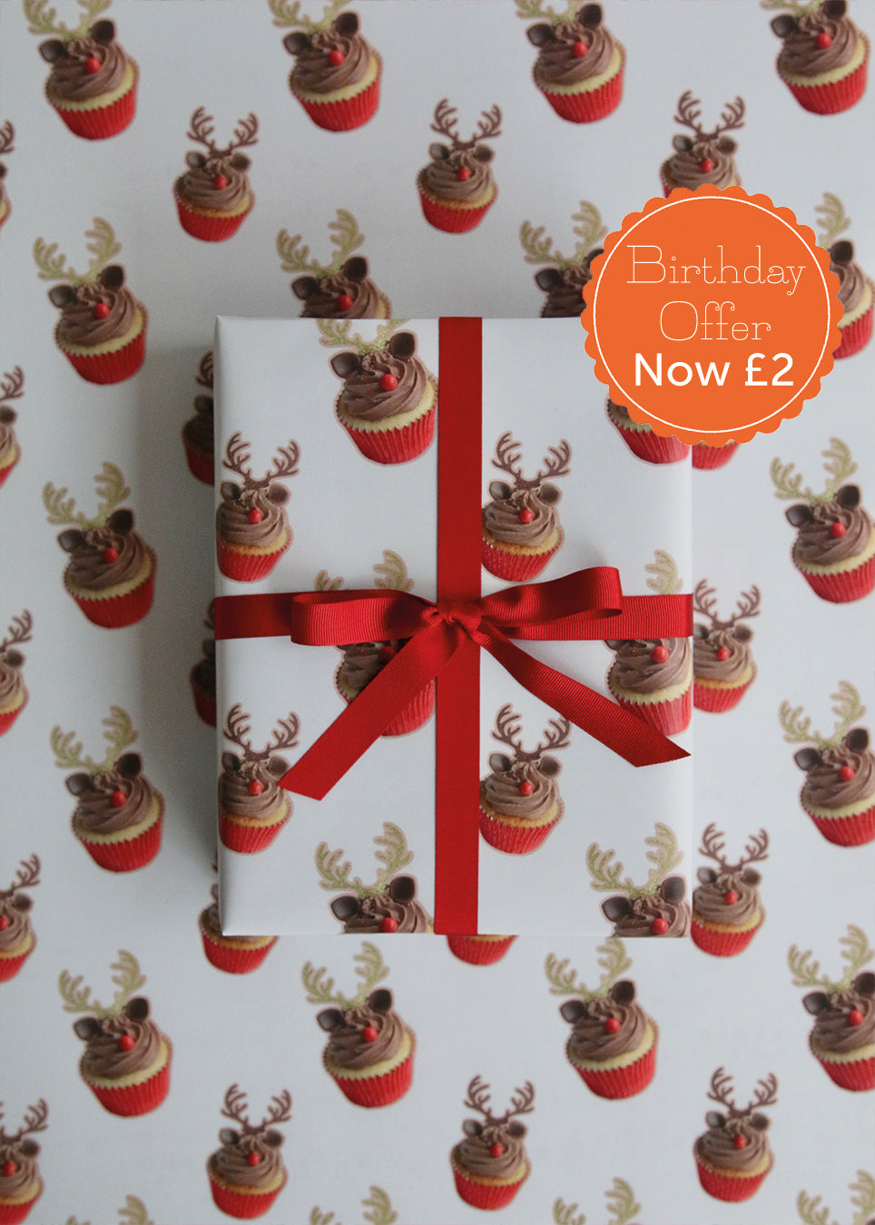 Reindeer Cupcakes Wrapping Paper
