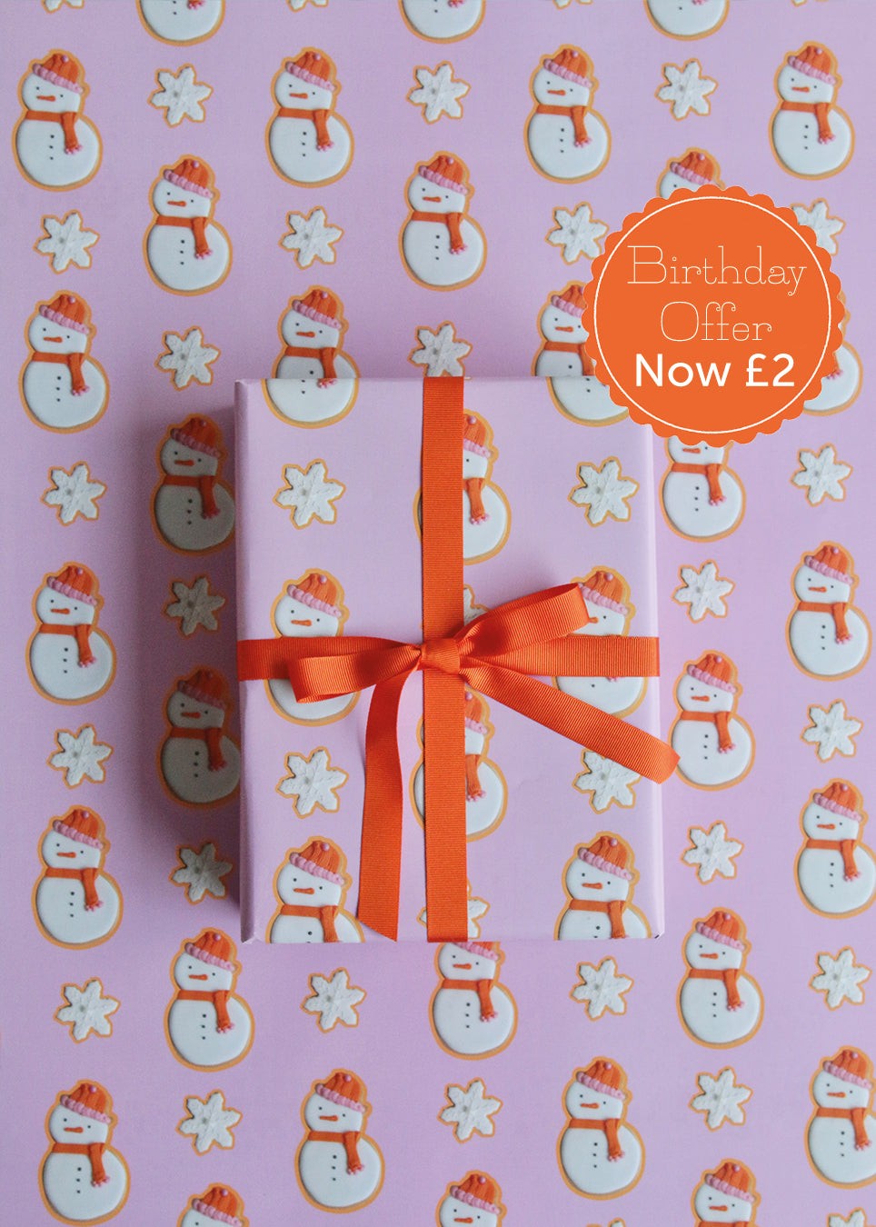 Snowman Biscuit Wrapping Paper
