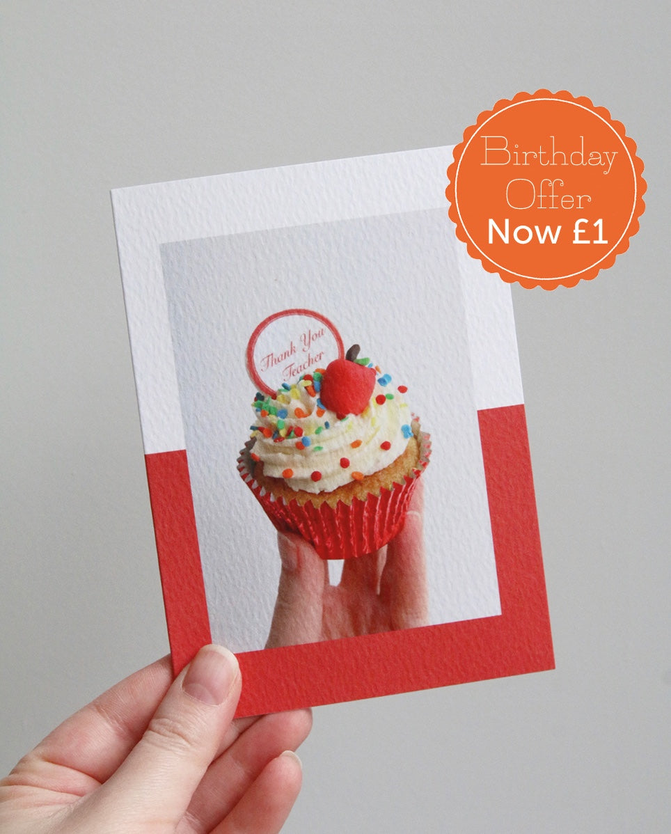 Thank You Teacher Cupcake Photo Card