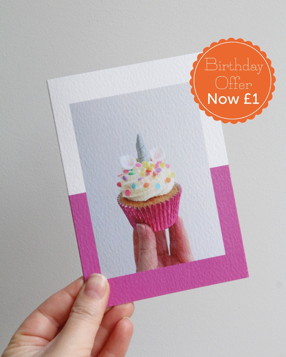 Unicorn Cupcake Photo Card