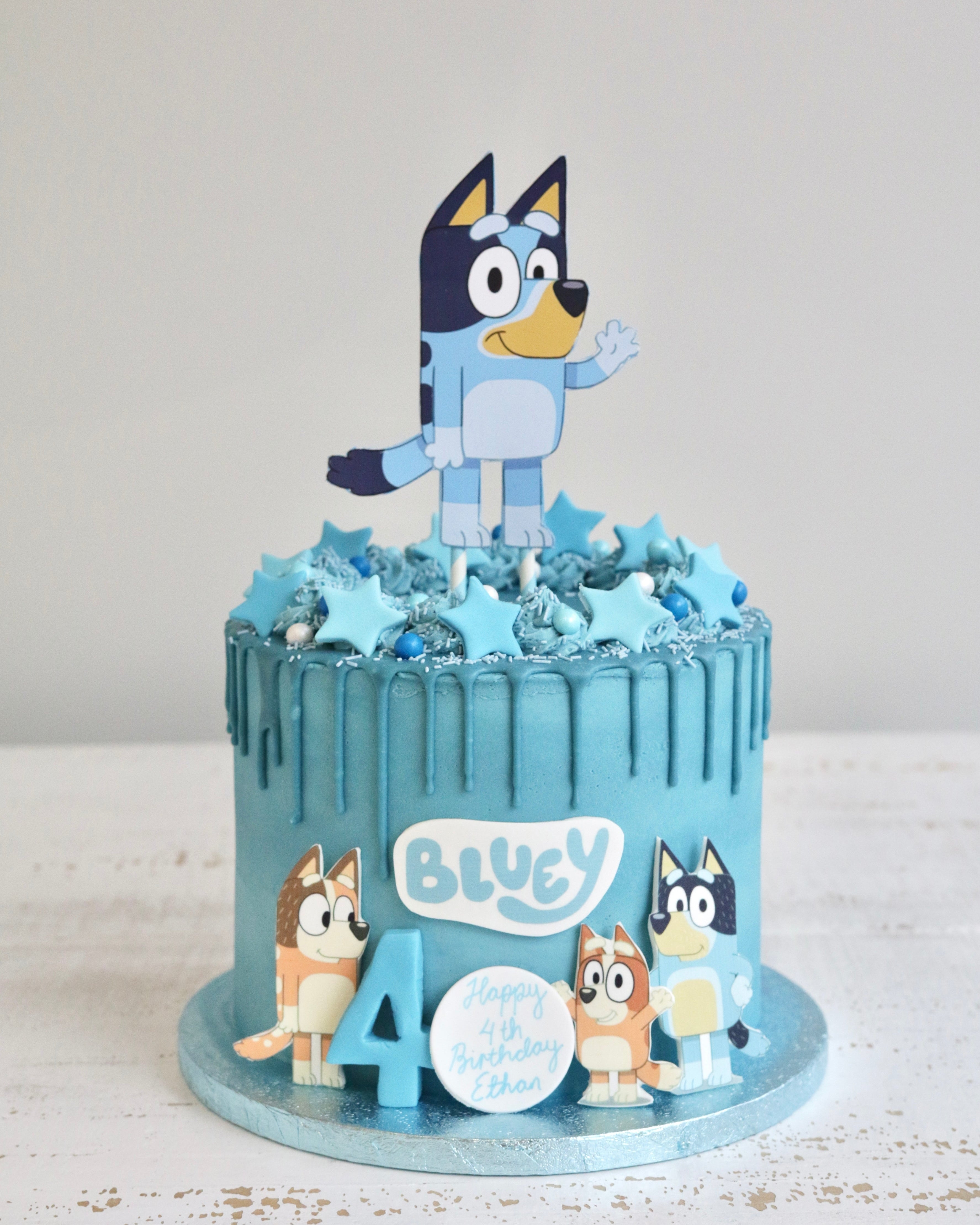 Bluey Birthday Drip Cake