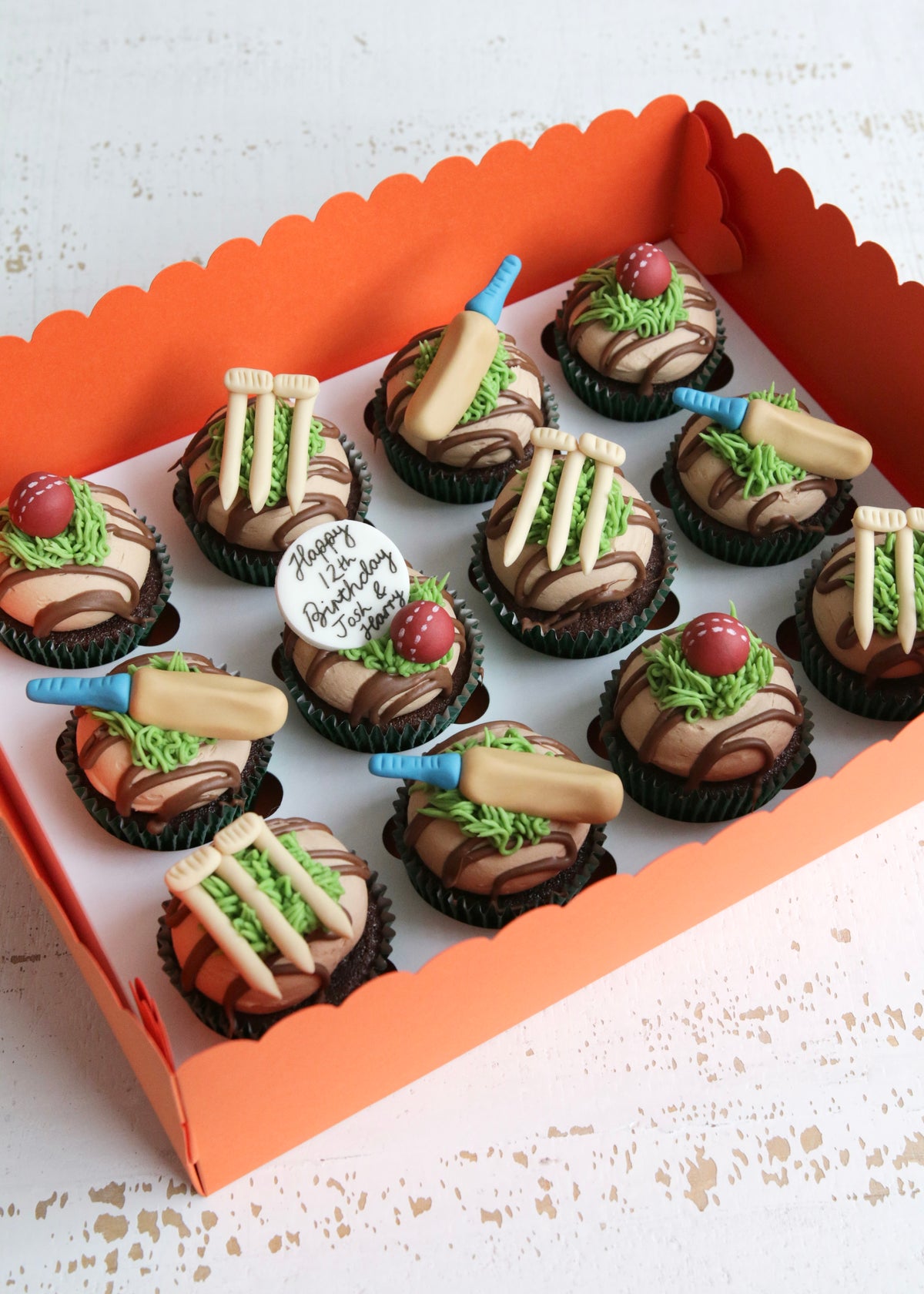 Box of Cricket Cupcakes