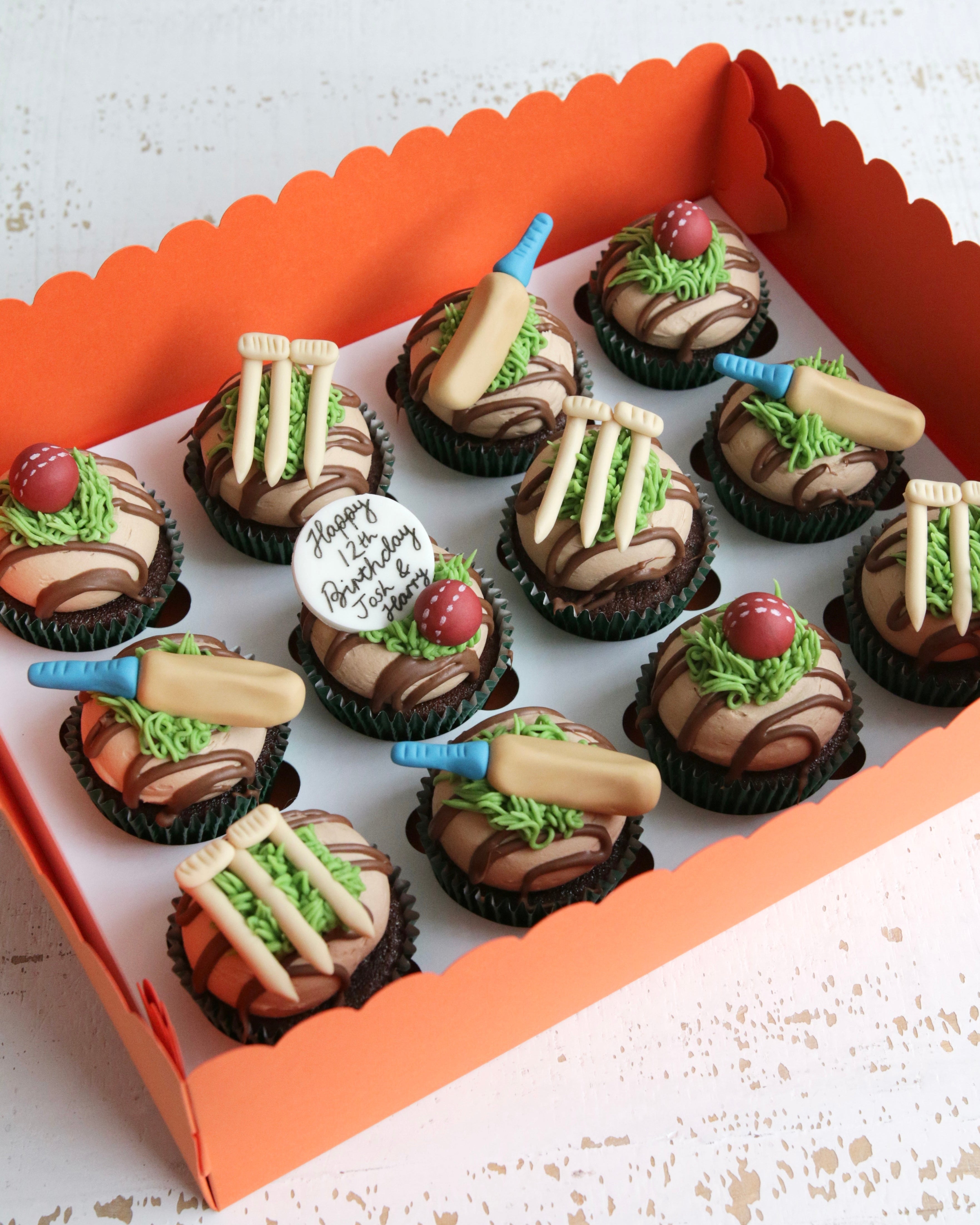Box of Cricket Cupcakes