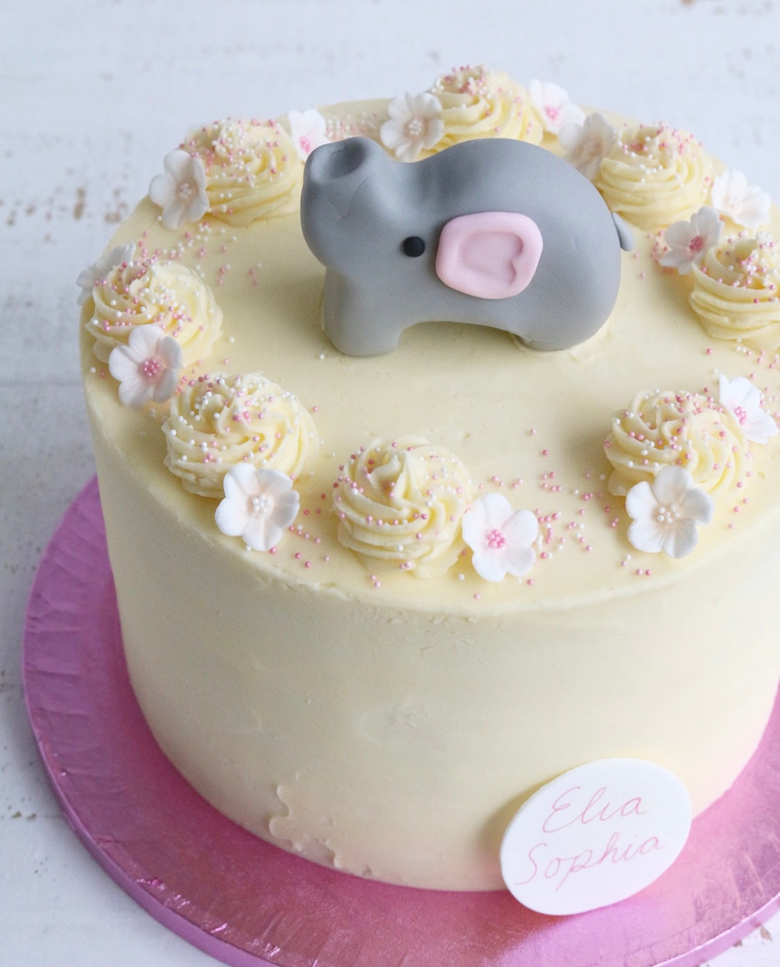 Buttercream Cake with Fondant Elephant