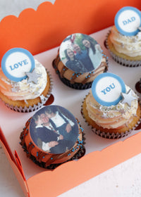 Father's Day Photo Cupcakes Close Up