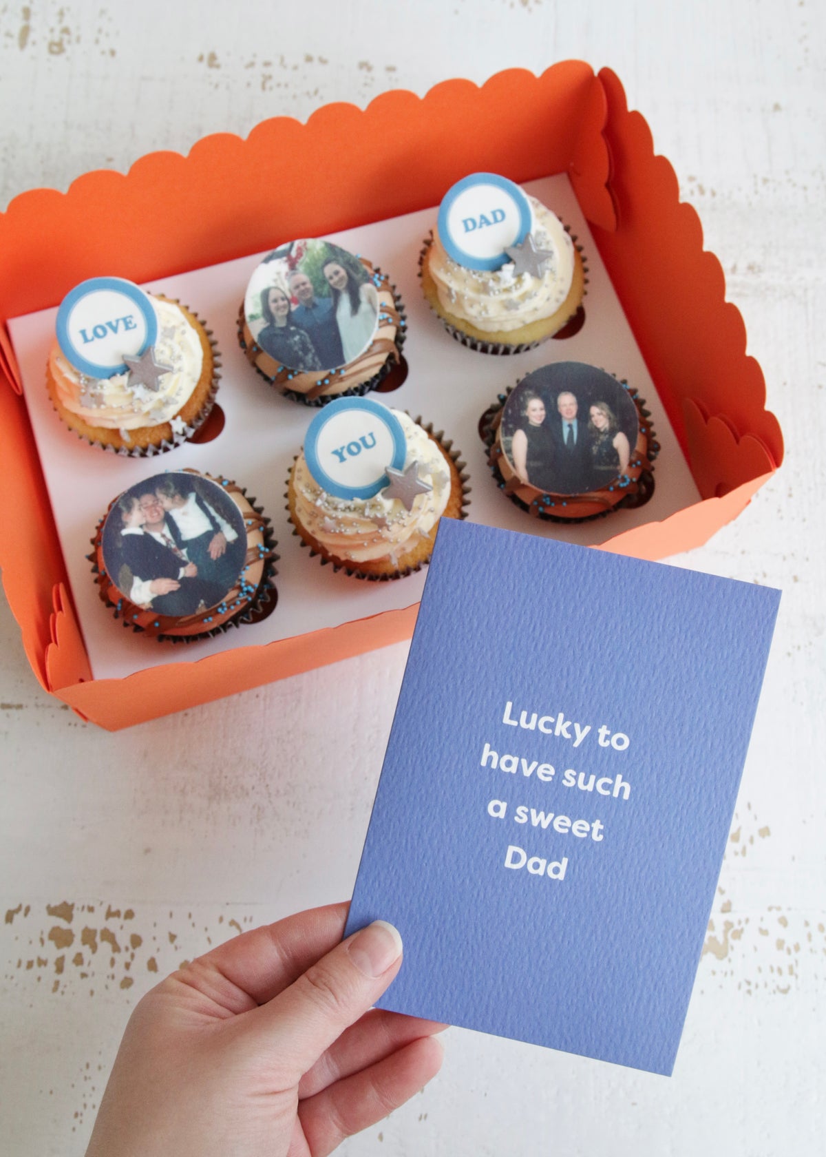 Father's Day Photo Cupcakes with Card