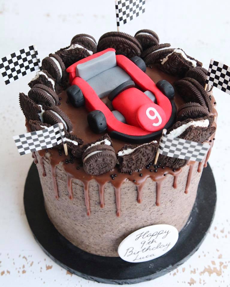 Go-Karting Oreo Drip Cake