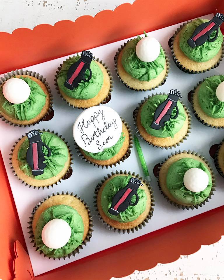 Golf Ball and Golf Bag Cupcakes