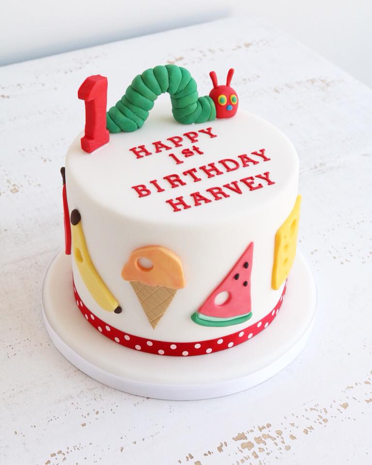 Hungry Caterpillar Fondant 1st Birthday Cake