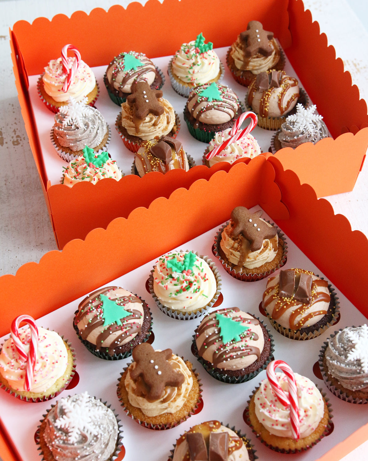 Box of Mixed Christmas Cupcakes