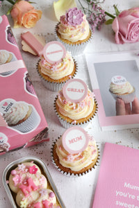 Box of Blooming Great Mum and Flowers Cupcakes with Mother's Day Cards & Wrapping Collection