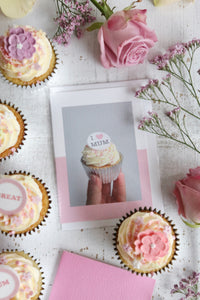 "I Heart Mum" Cupcake Photo Card