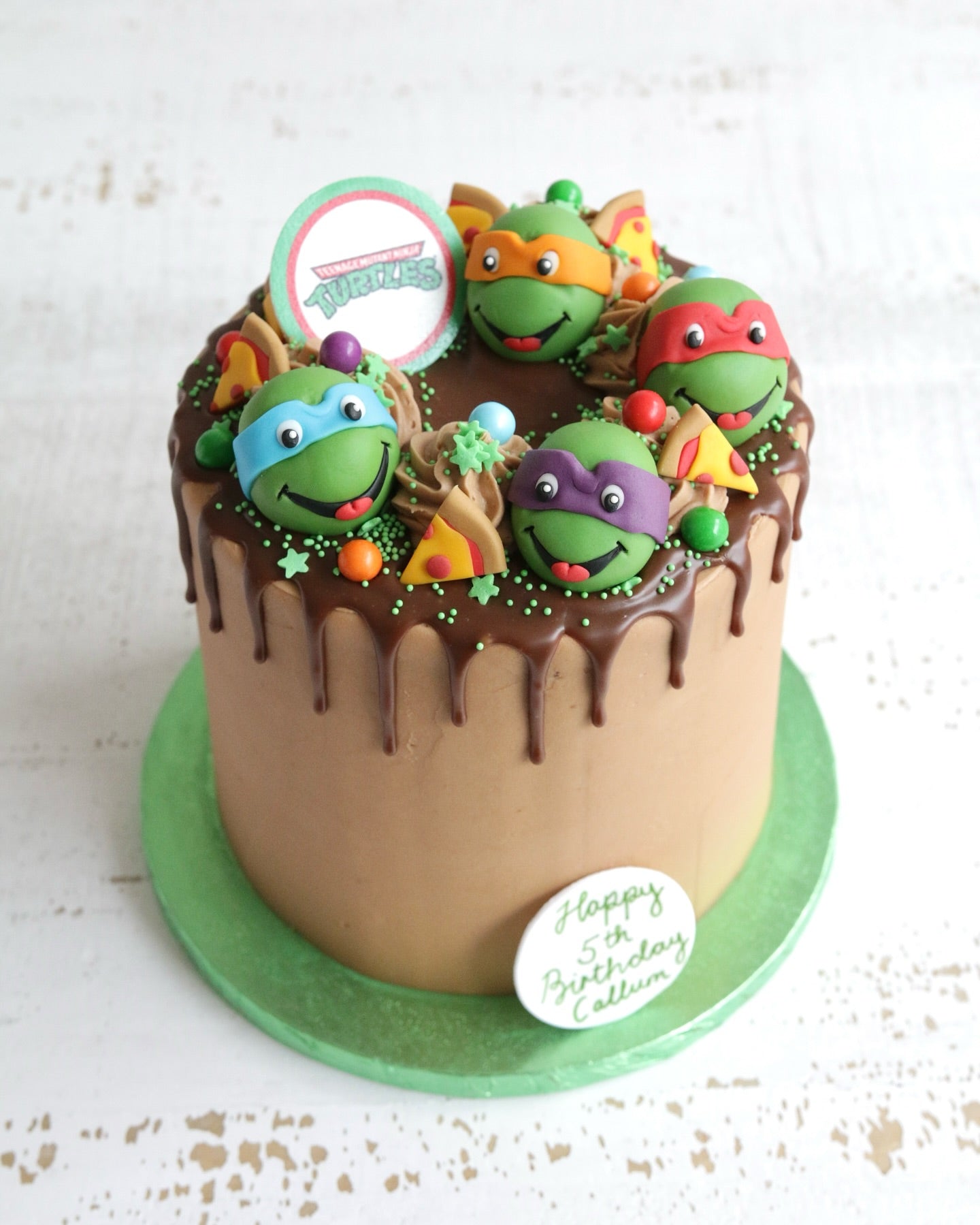 Teenage Mutant Ninja Turtles Pizza Drip Cake