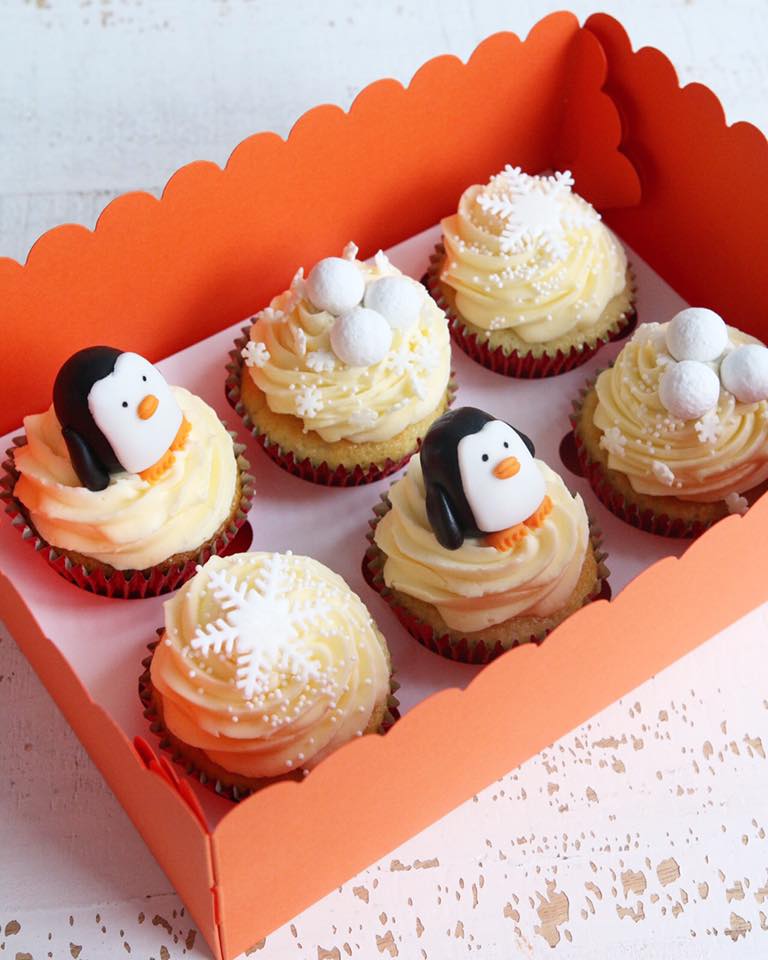 Penguin and Snowflake Cupcakes