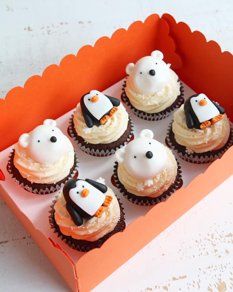 Penguin and Polar Bear Cupcakes