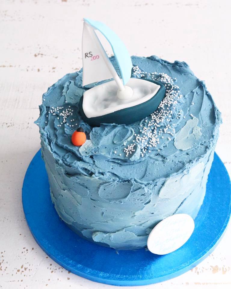 Blue Buttercream Sailing Cake