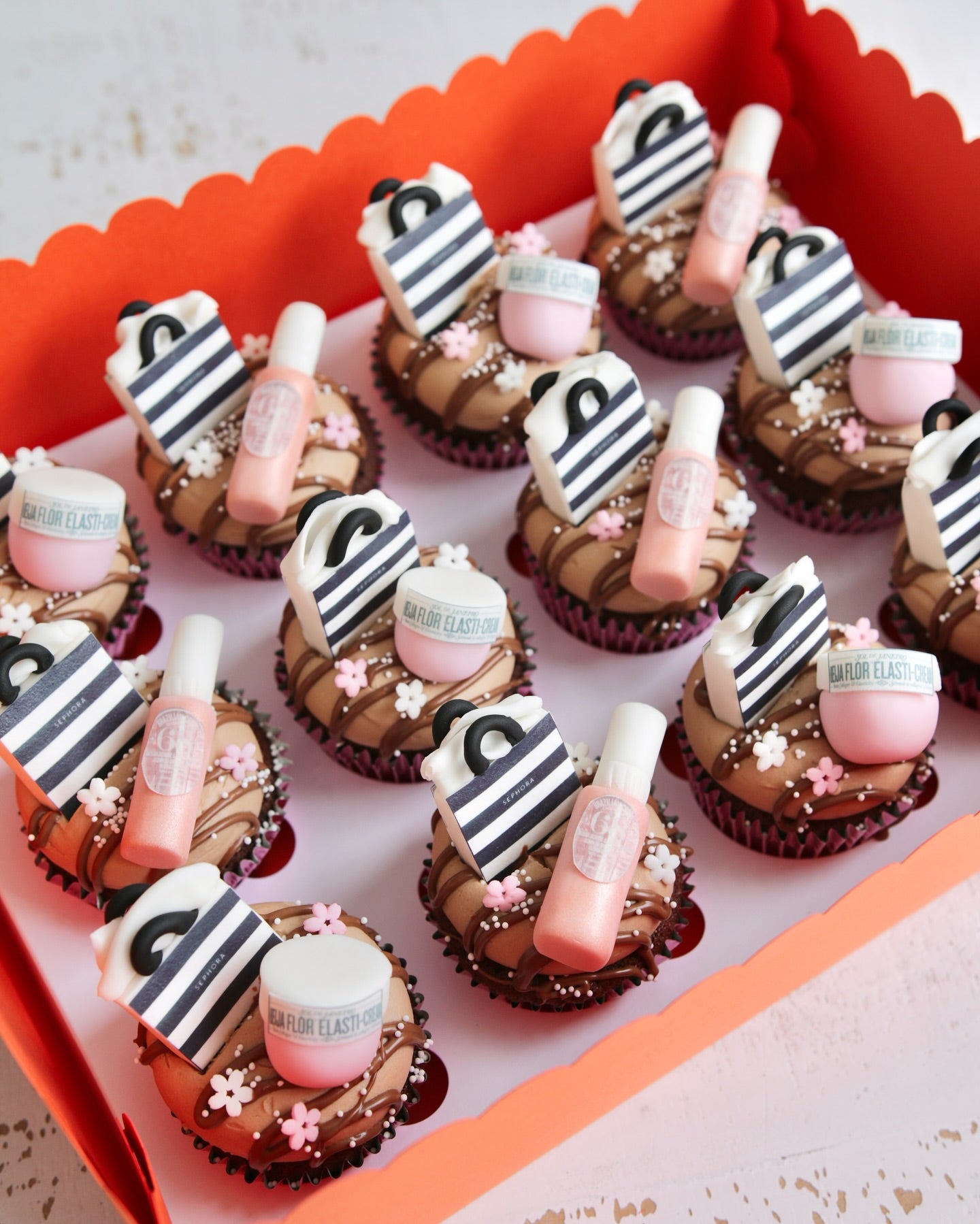 Sephora Bag and Sol de Janeiro Beauty Product Cupcakes
