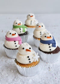 Snowman Cupcakes on Table